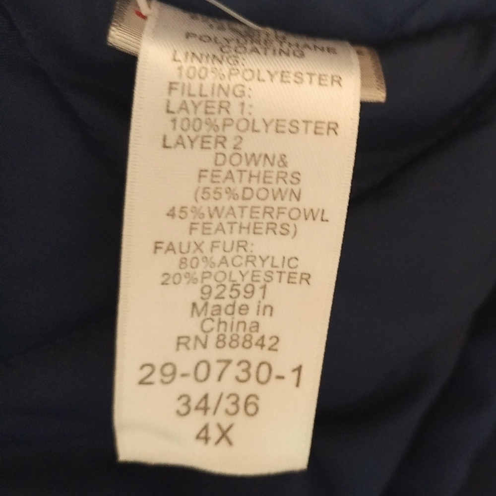 Woman Within Arctic Down Filled Hooded Parka Womens Size 4X 34 / 36 Plus Size - Picture 10 of 11